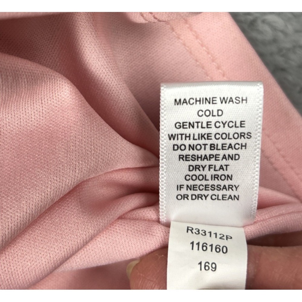 Spense 12 Petite Dress Floral Print Sheer Sleeves Lined Watercolor Pastel Pink - Picture 7 of 9